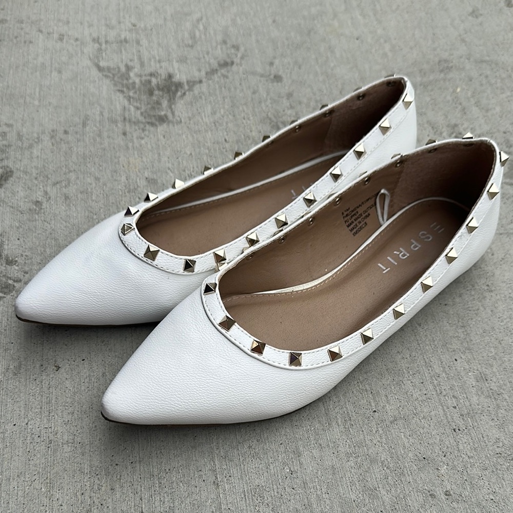 Esprit White Studded Flats